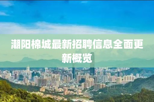 潮阳棉城最新招聘信息全面更新概览