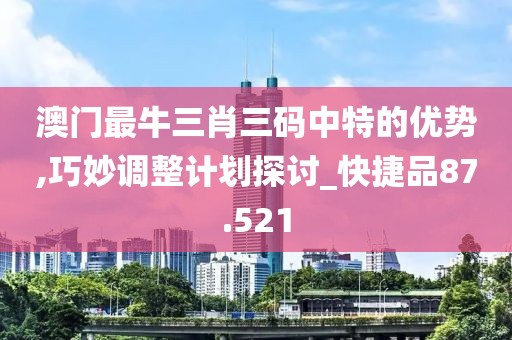 澳门最牛三肖三码中特的优势,巧妙调整计划探讨_快捷品87.521