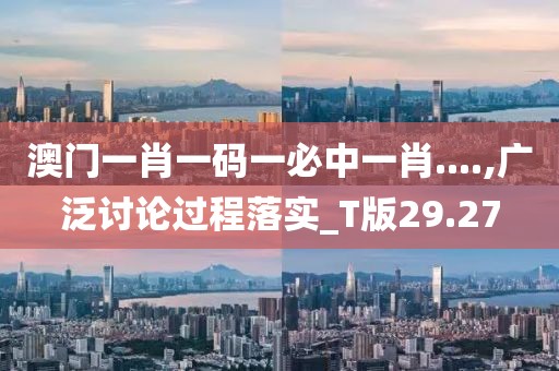 澳门一肖一码一必中一肖....,广泛讨论过程落实_T版29.27