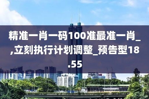 精准一肖一码100准最准一肖_,立刻执行计划调整_预告型18.55