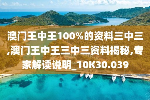 澳门王中王100%的资料三中三,澳门王中王三中三资料揭秘,专家解读说明_10K30.039