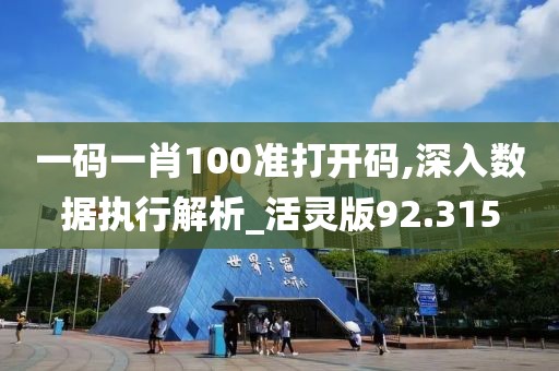 一码一肖100准打开码,深入数据执行解析_活灵版92.315