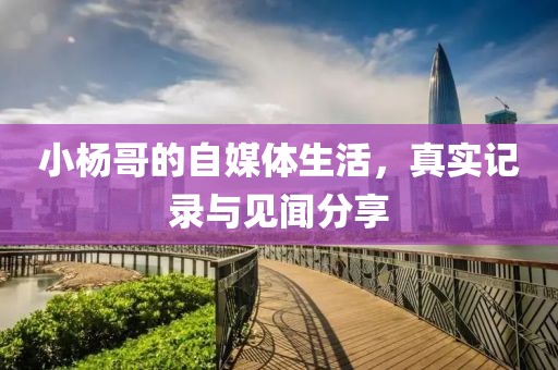小杨哥的自媒体生活，真实记录与见闻分享