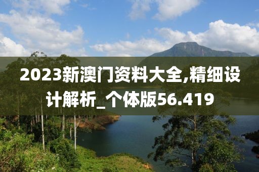 2023新澳门资料大全,精细设计解析_个体版56.419