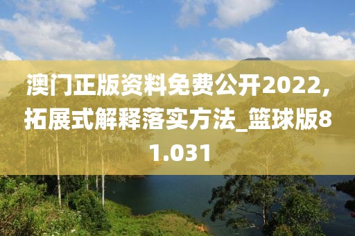 澳门正版资料免费公开2022,拓展式解释落实方法_篮球版81.031