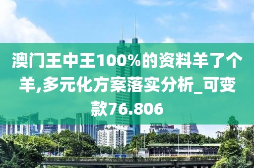 澳门王中王100%的资料羊了个羊,多元化方案落实分析_可变款76.806