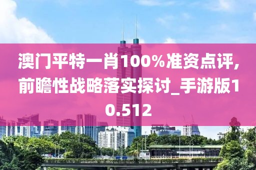 澳门平特一肖100%准资点评,前瞻性战略落实探讨_手游版10.512