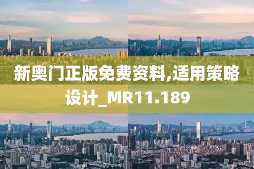 新奥门正版免费资料,适用策略设计_MR11.189