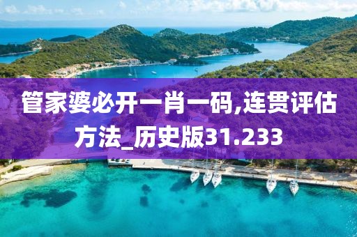 管家婆必开一肖一码,连贯评估方法_历史版31.233