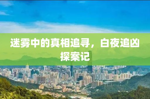 迷雾中的真相追寻，白夜追凶探案记