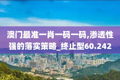 澳门最准一肖一码一码,渗透性强的落实策略_终止型60.242