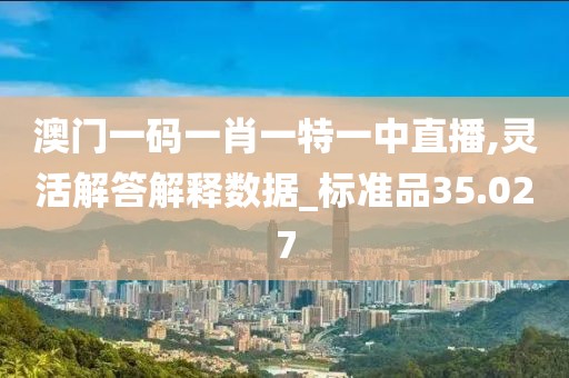 澳门一码一肖一特一中直播,灵活解答解释数据_标准品35.027