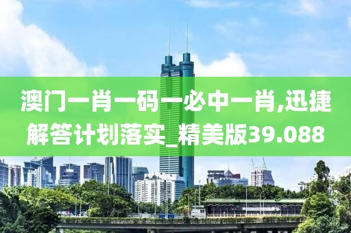 澳门一肖一码一必中一肖,迅捷解答计划落实_精美版39.088