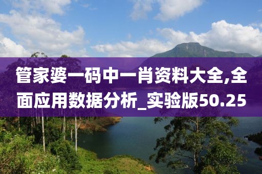 管家婆一码中一肖资料大全,全面应用数据分析_实验版50.25