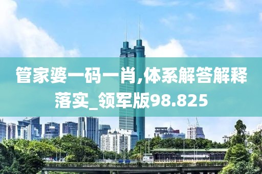 管家婆一码一肖,体系解答解释落实_领军版98.825