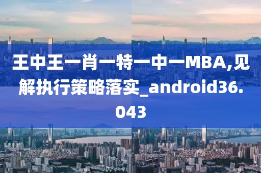 王中王一肖一特一中一MBA,见解执行策略落实_android36.043