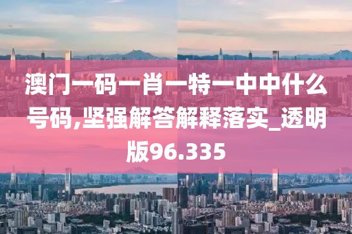 澳门一码一肖一特一中中什么号码,坚强解答解释落实_透明版96.335
