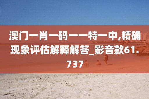澳门一肖一码一一特一中,精确现象评估解释解答_影音款61.737