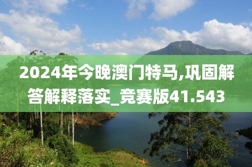 2024年今晚澳门特马,巩固解答解释落实_竞赛版41.543