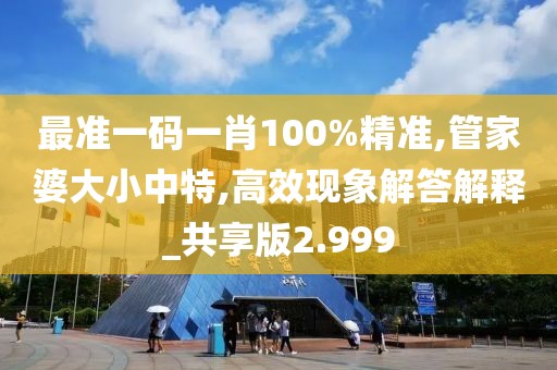 最准一码一肖100%精准,管家婆大小中特,高效现象解答解释_共享版2.999