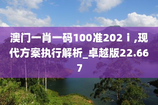澳门一肖一码100准202ⅰ,现代方案执行解析_卓越版22.667