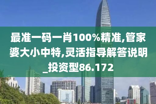 最准一码一肖100%精准,管家婆大小中特,灵活指导解答说明_投资型86.172