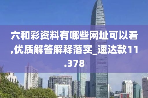 六和彩资料有哪些网址可以看,优质解答解释落实_速达款11.378