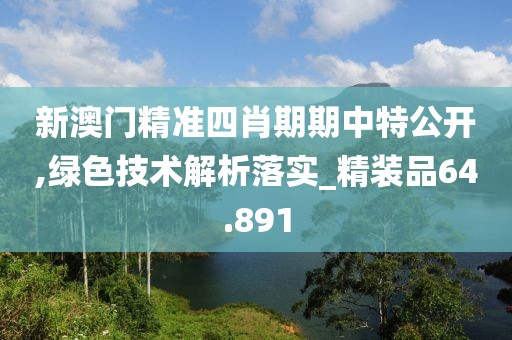 新澳门精准四肖期期中特公开,绿色技术解析落实_精装品64.891