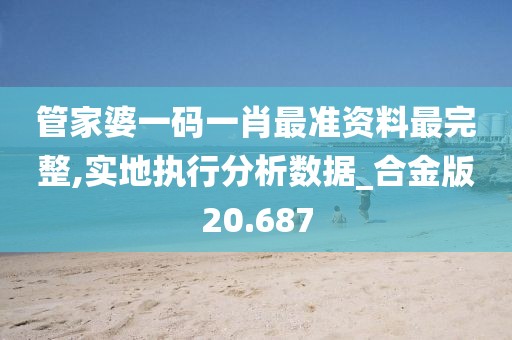 管家婆一码一肖最准资料最完整,实地执行分析数据_合金版20.687