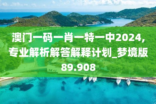 澳门一码一肖一特一中2024,专业解析解答解释计划_梦境版89.908