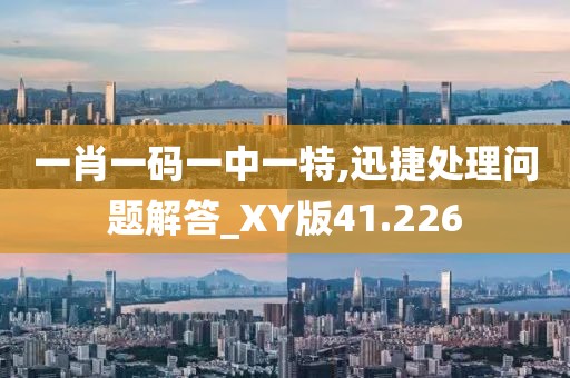 一肖一码一中一特,迅捷处理问题解答_XY版41.226