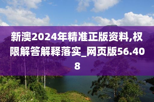 新澳2024年精准正版资料,权限解答解释落实_网页版56.408