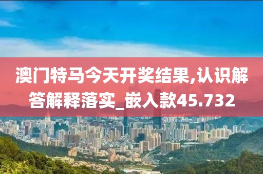 澳门特马今天开奖结果,认识解答解释落实_嵌入款45.732