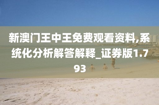 新澳门王中王免费观看资料,系统化分析解答解释_证券版1.793