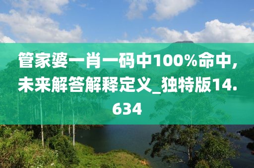 管家婆一肖一码中100%命中,未来解答解释定义_独特版14.634