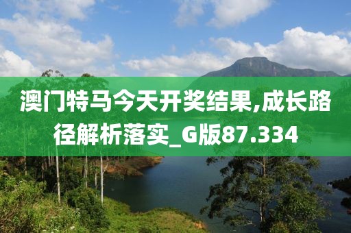澳门特马今天开奖结果,成长路径解析落实_G版87.334