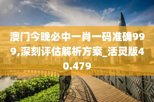 澳门今晚必中一肖一码准确999,深刻评估解析方案_活灵版40.479