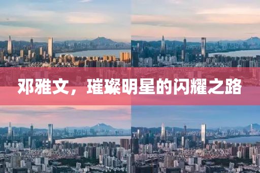 邓雅文，璀璨明星的闪耀之路