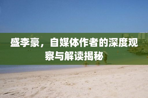 盛李豪，自媒体作者的深度观察与解读揭秘