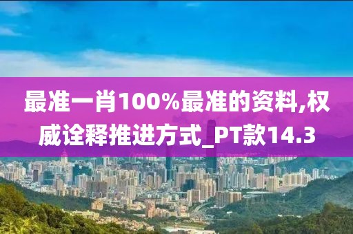 最准一肖100%最准的资料,权威诠释推进方式_PT款14.3