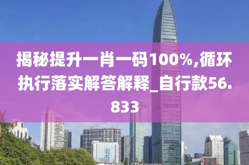 揭秘提升一肖一码100%,循环执行落实解答解释_自行款56.833