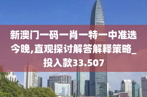 新澳门一码一肖一特一中准选今晚,直观探讨解答解释策略_投入款33.507