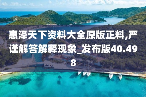 惠泽天下资料大全原版正料,严谨解答解释现象_发布版40.498
