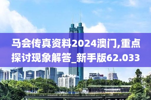 马会传真资料2024澳门,重点探讨现象解答_新手版62.033
