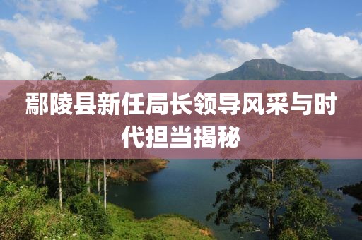 鄢陵县新任局长领导风采与时代担当揭秘