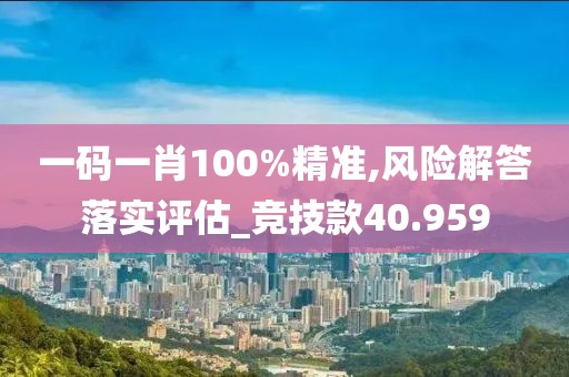 一码一肖100%精准,风险解答落实评估_竞技款40.959