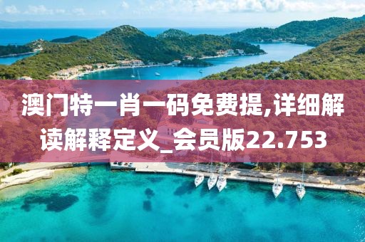 澳门特一肖一码免费提,详细解读解释定义_会员版22.753