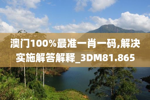 澳门100%最准一肖一码,解决实施解答解释_3DM81.865