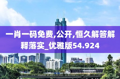 一肖一码免费,公开,恒久解答解释落实_优雅版54.924