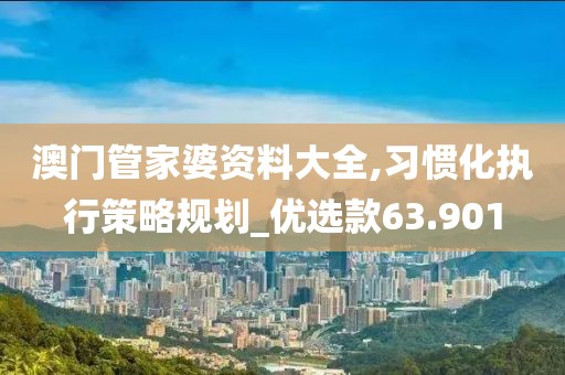 澳门管家婆资料大全,习惯化执行策略规划_优选款63.901